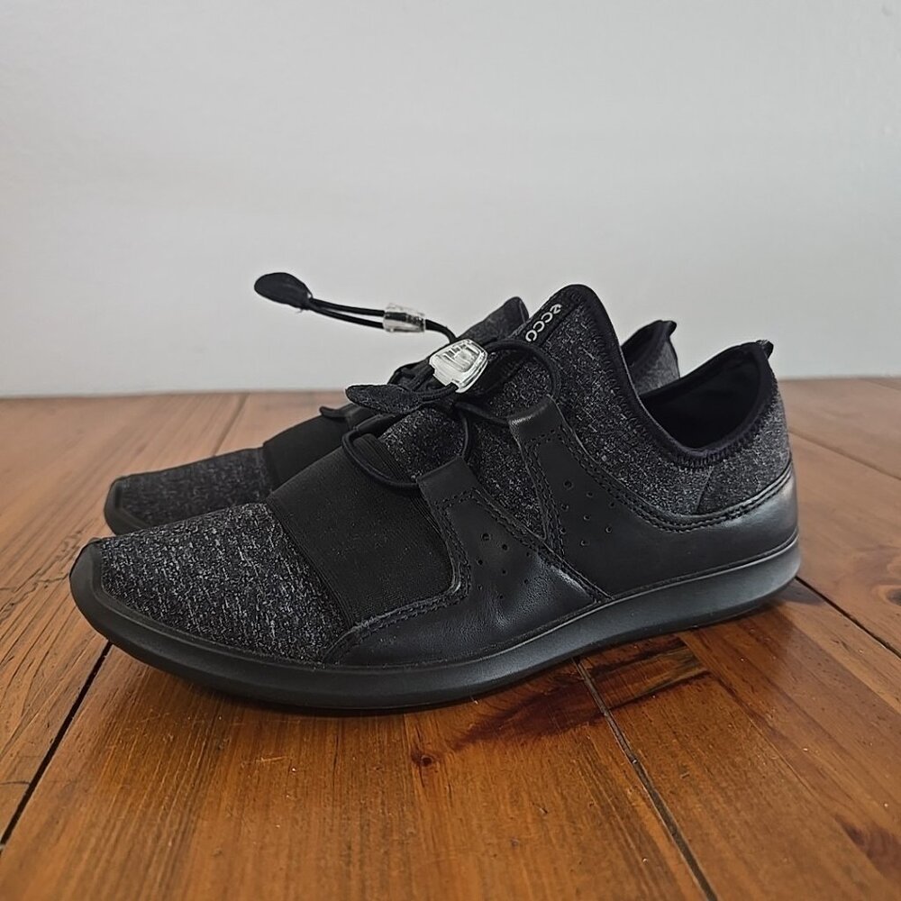 Ecco Womens Sense Elastic Toggle Athletic Shoes Slip On Black EU 37 US 6
